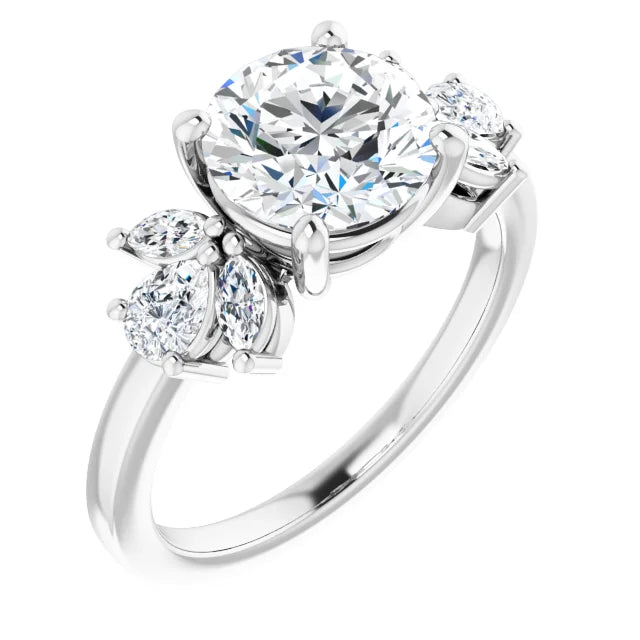 White Gold Round Engagement Ring