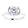 Round solitaire engagement ring in white gold