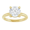 Yellow Gold Round Engagement Ring With Hidden Halo