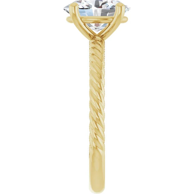 Yellow Gold Oval Solitaire Engagement Ring