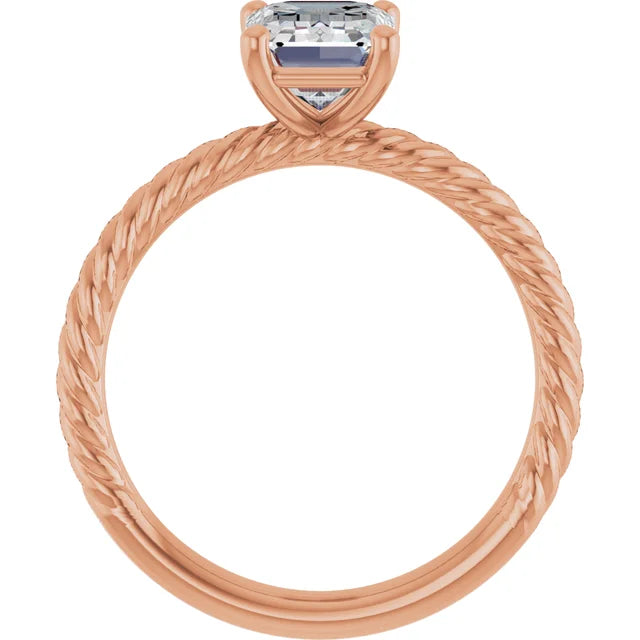 Rose Gold Emerald Solitaire Engagement Ring
