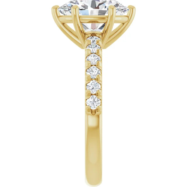 Yellow Gold Oval Shaped Engagement Ring