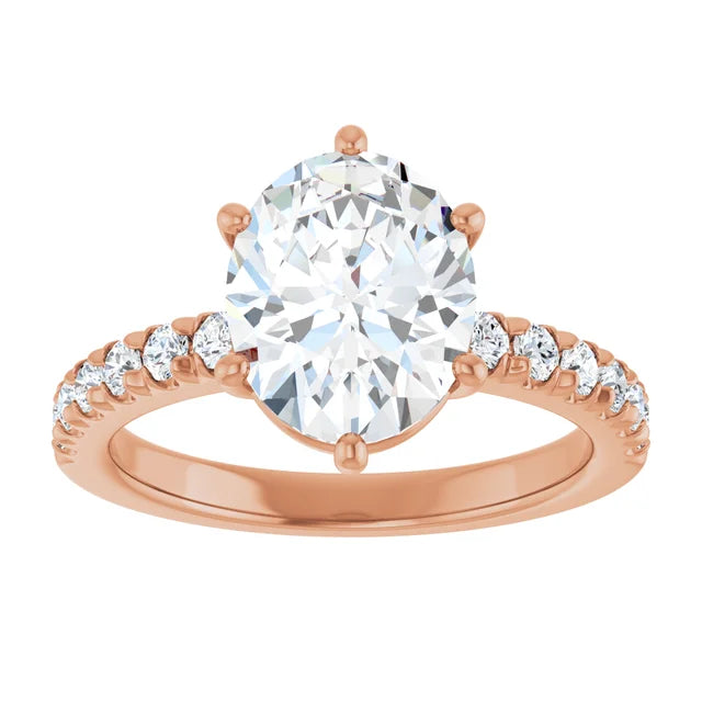 Rose Gold Oval Shaped Engagement Ring