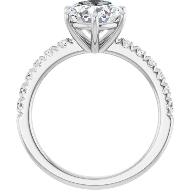 White Gold Oval Shaped Engagement Ring
