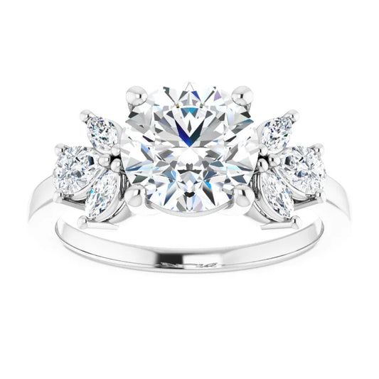 White Gold Round Engagement Ring