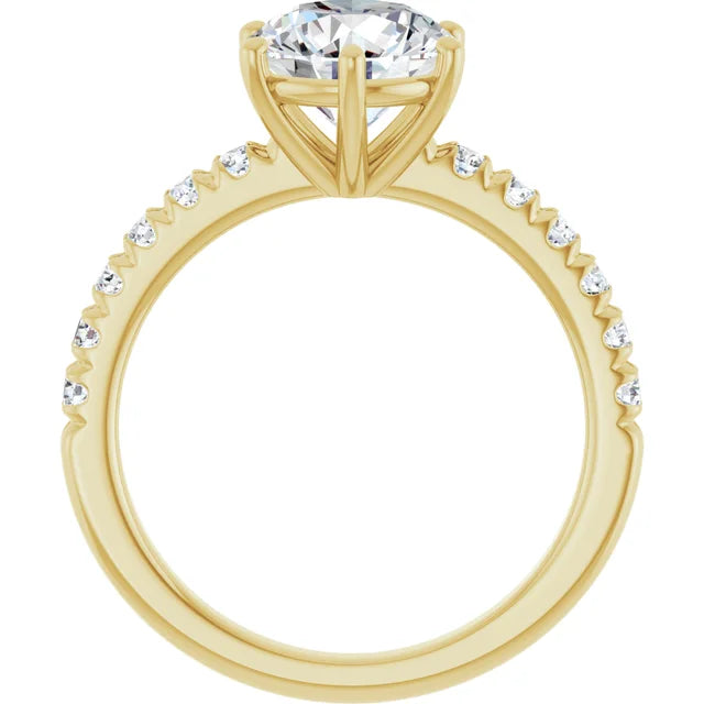 Yellow Gold Round Shaped Engagement Ring