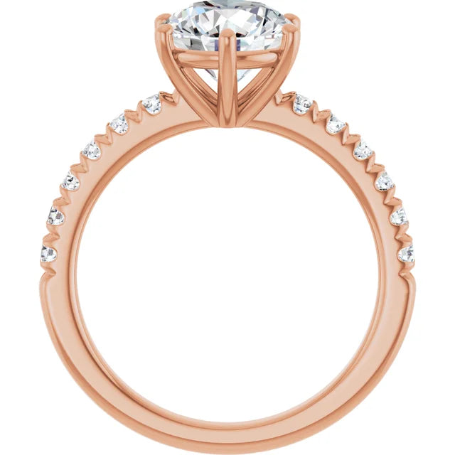 Rose Gold Round Shaped Engagement Ring