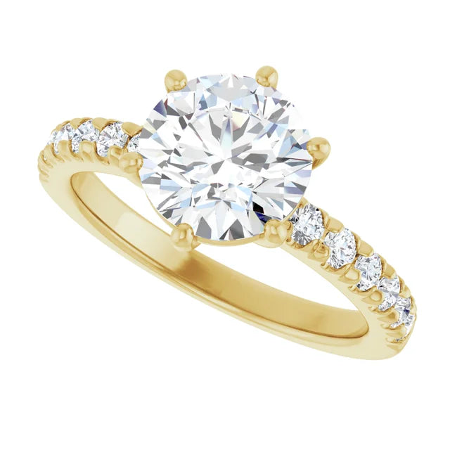 Yellow Gold Round Shaped Engagement Ring