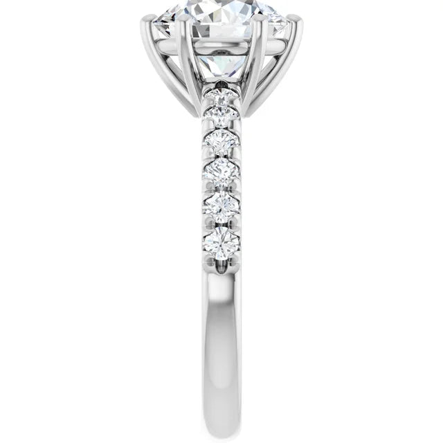 White Gold Round Shaped Engagement Ring