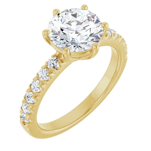 Yellow Gold Round Shaped Engagement Ring