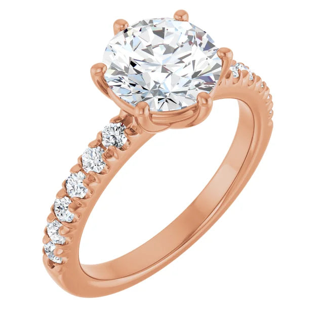 Rose Gold Round Shaped Engagement Ring