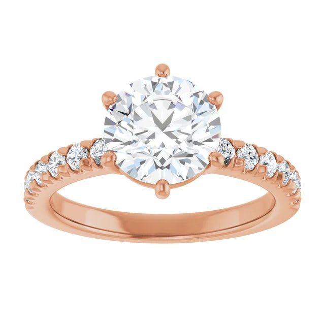 Rose Gold Round Shaped Engagement Ring