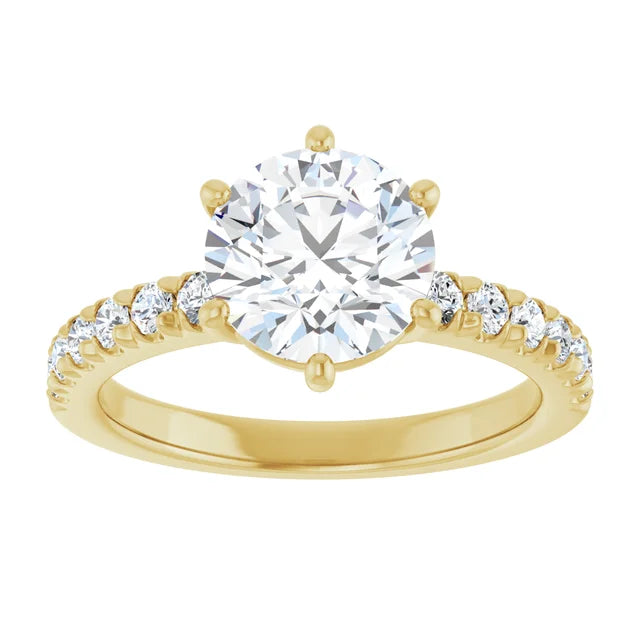 Yellow Gold Round Shaped Engagement Ring
