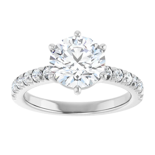 White Gold Round Shaped Engagement Ring
