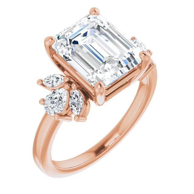 Sophisticated 1.80 mm emerald engagement ring