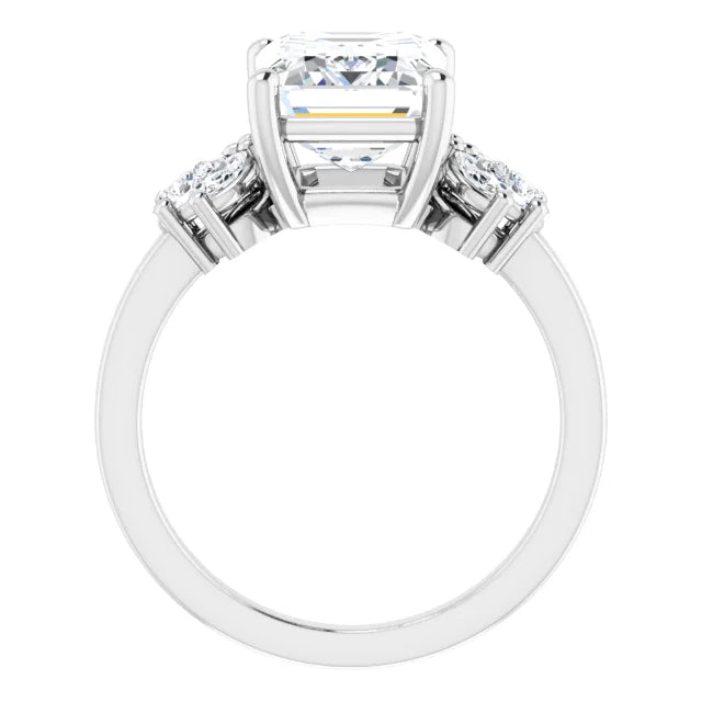 Graceful emerald engagement ring 1.80 mm