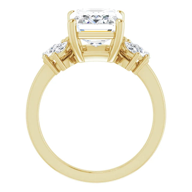 Emerald engagement ring with 1.80 mm band