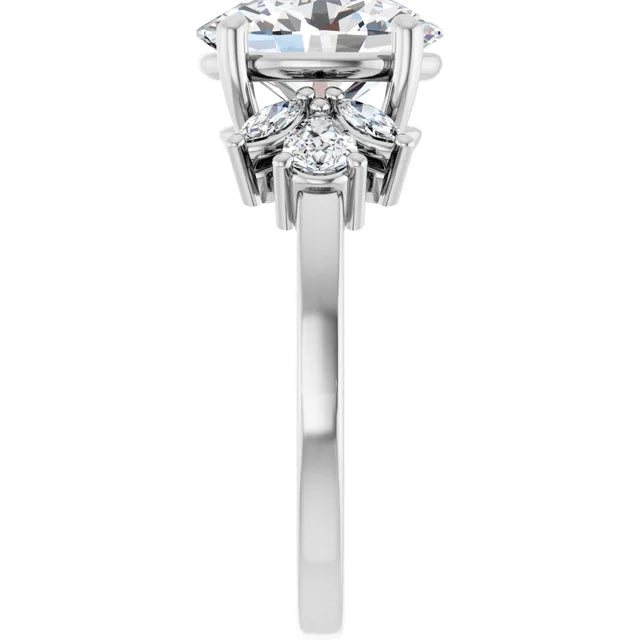 White Gold Oval Engagement Ring
