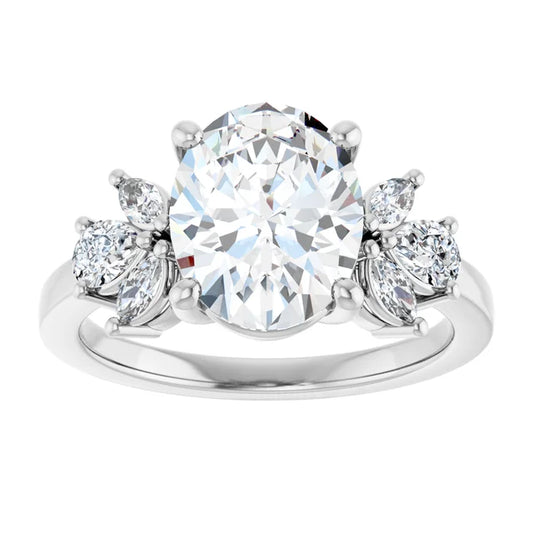 White Gold Oval Engagement Ring