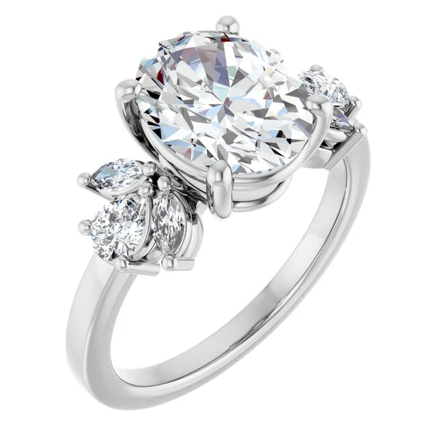 White Gold Oval Engagement Ring