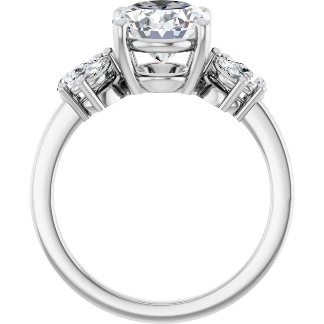 White Gold Oval Engagement Ring