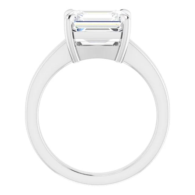 White Gold Emerald Cut Solitaire Engagement Ring