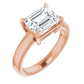 Emerald Cut Solitaire Engagement Ring in Rose Gold 