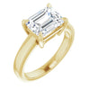 Emerald Cut Solitaire Engagement Ring in Yellow Gold