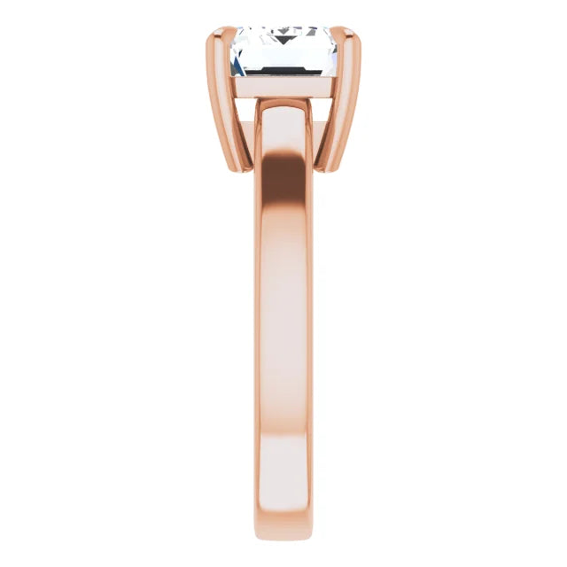 Rose Gold Emerald Cut Solitaire Engagement Ring