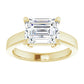Yellow Gold Emerald Cut Solitaire Engagement Ring