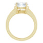 Exquisite yellow gold solitaire ring with band