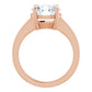 Charming rose gold solitaire ring with band