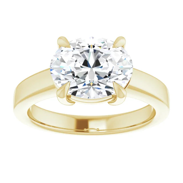 Yellow Gold Oval Solitaire Engagement Ring