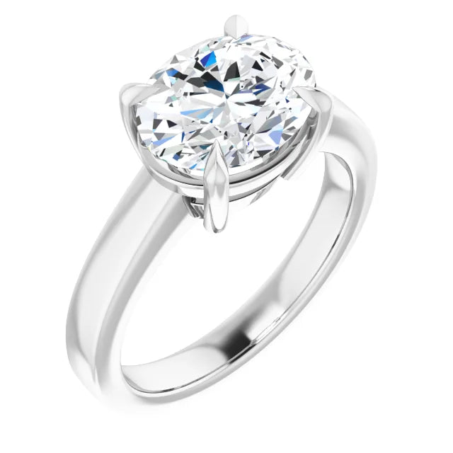 Elegant White Gold Oval Solitaire Engagement Ring