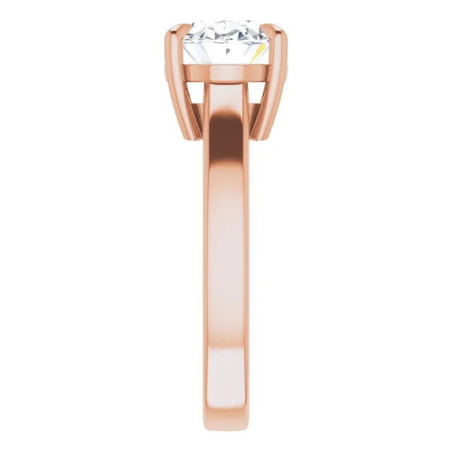 Sleek rose gold solitaire engagement ring