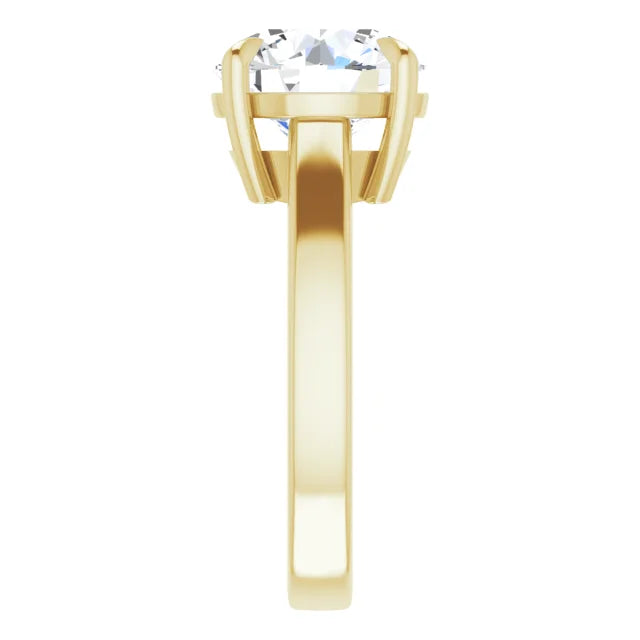 Elegant Yellow Gold Oval Solitaire Engagement Ring