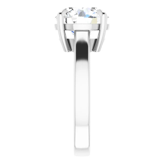 Pemium Oval White Gold Solitaire Engagement Ring
