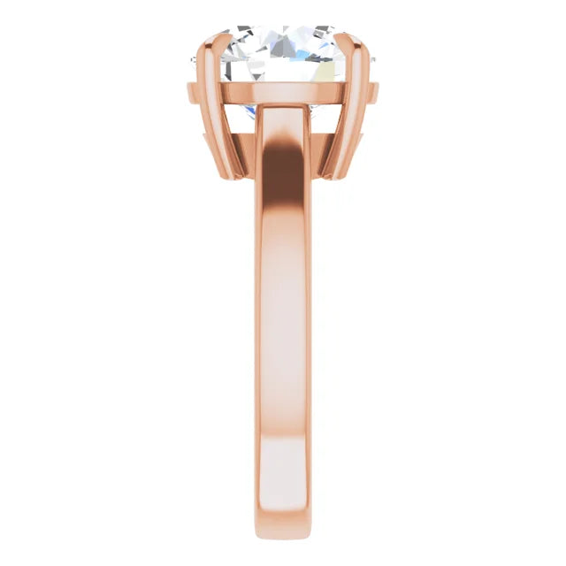Premium Oval Rose Gold Solitaire Engagement Ring