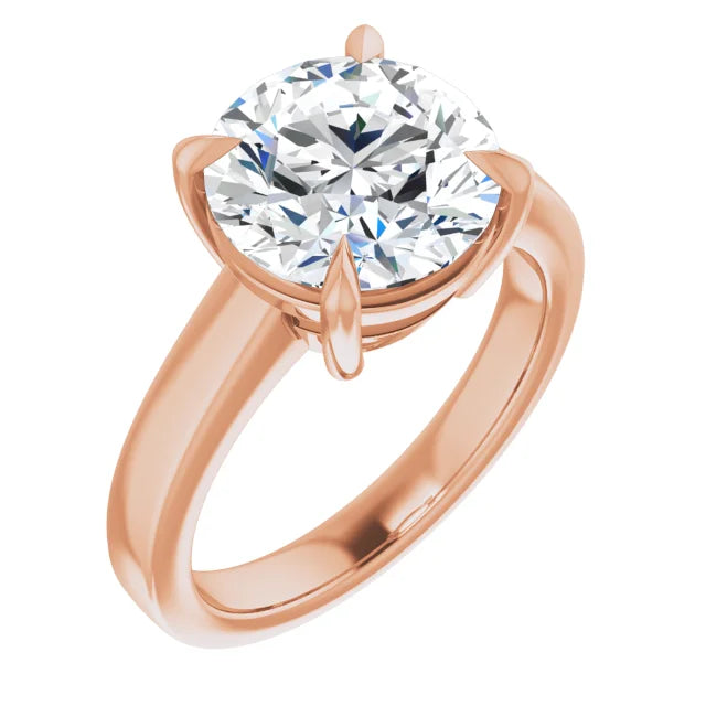 Rose gold round solitaire engagement ring