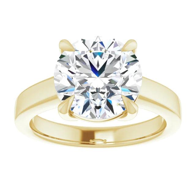 Elegant yellow gold round solitaire ring