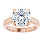 Radiant rose gold round solitaire ring