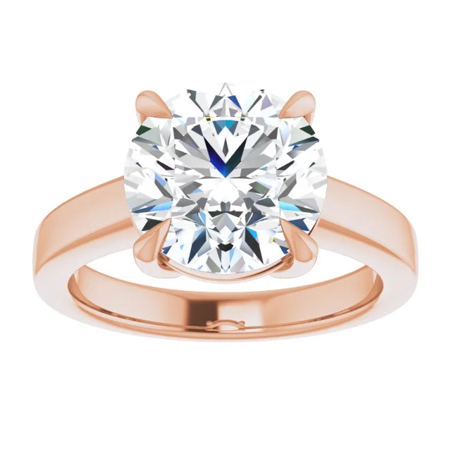 Radiant rose gold round solitaire ring