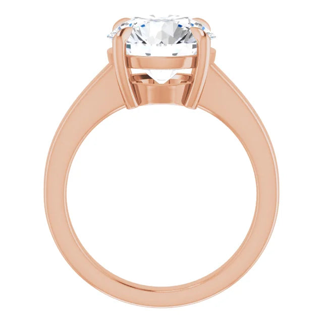 Elegant Oval Rose Gold Solitaire Engagement Ring