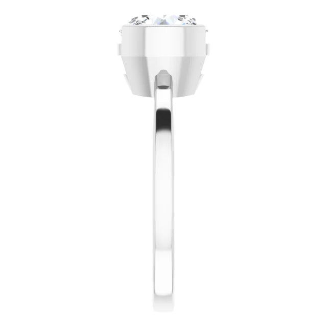 Sophisticated round solitaire engagement ring in white gold