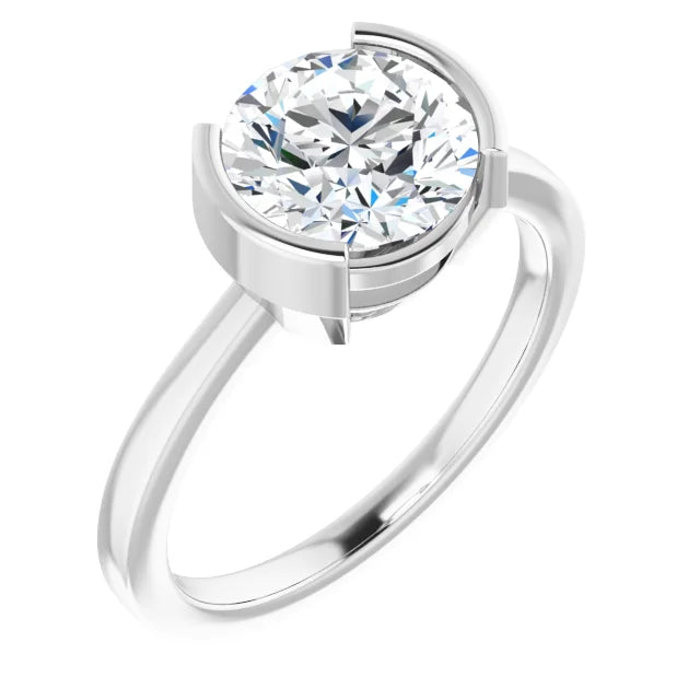 Classic round solitaire engagement ring in white gold