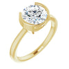 Round solitaire engagement ring with classic design