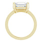 Yellow Gold Emerald Cut Solitaire Engagement Ring