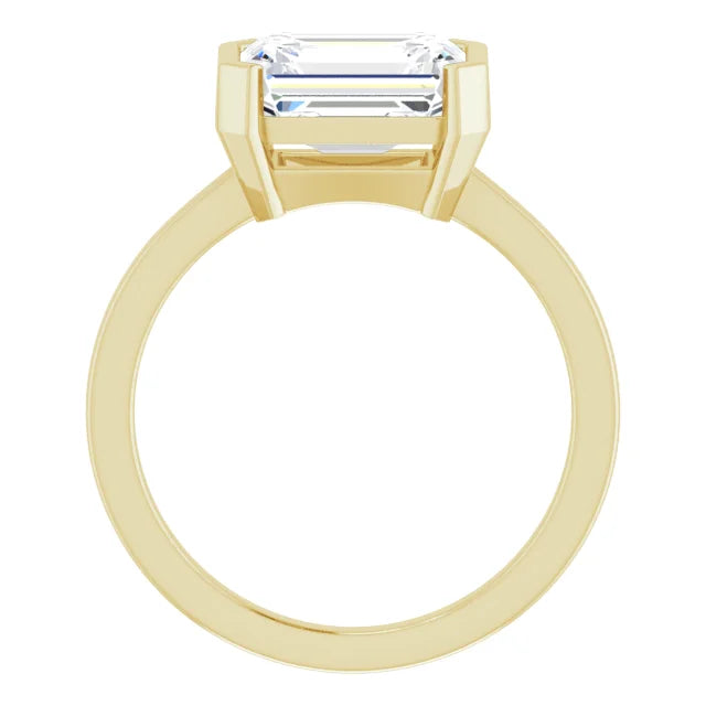 Yellow Gold Emerald Cut Solitaire Engagement Ring