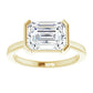 Yellow Gold Emerald Cut Solitaire Engagement Ring