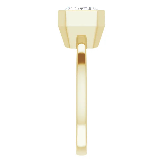 Yellow Gold Emerald Cut Solitaire Engagement Ring
